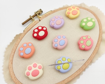 Cat Paw Resin Needle Minder: Embroidery, Cross Stitch