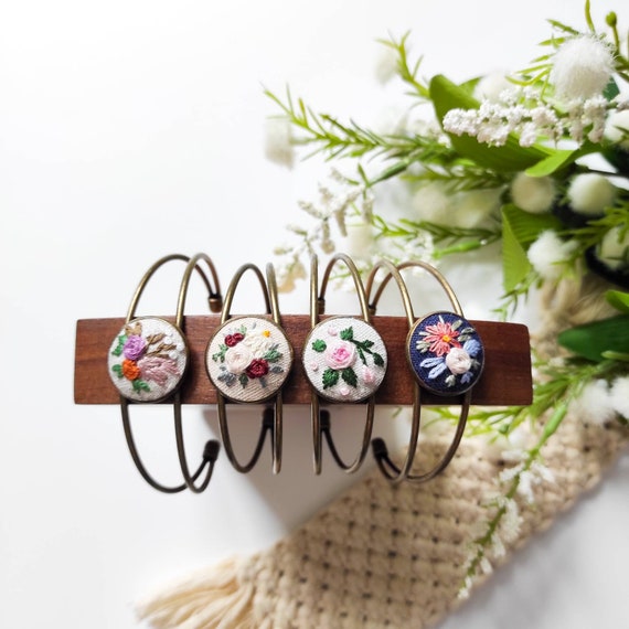DIY Bracelet Blank Pendant, Embroidery Pendant, Embroidery Bracelet Kit,  Handmade Jewelry Kit, Cross Stitch Bracelet Kit 