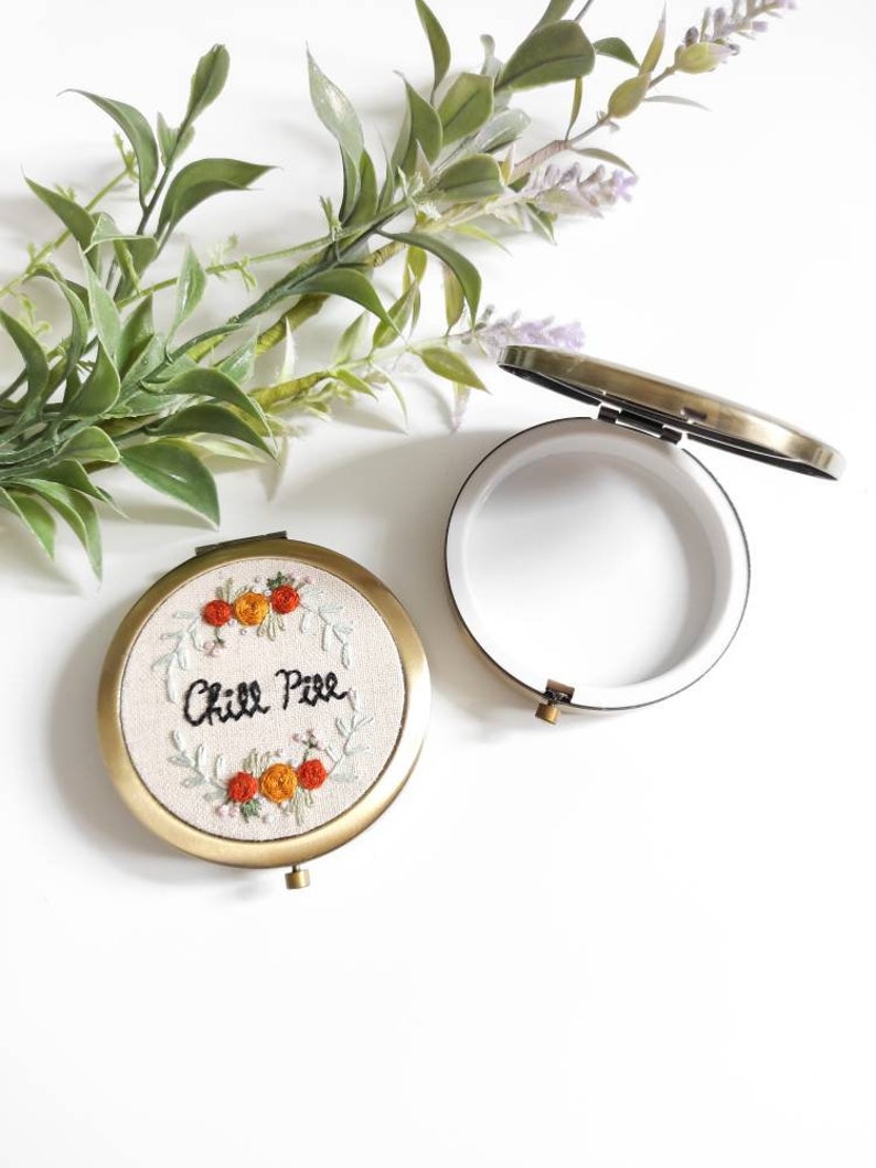 Pill box Handmade Pill Case Floral Embroidery,Mother/'s day,Anniversary Gift Personalized Gift Personalize Handmade Embroidered Pill Box
