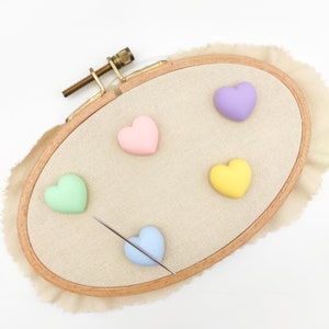Heart Resin Needle Minder: Embroidery, Cross Stitch Tool