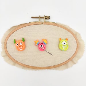 Monster Resin Needle Minder: Embroidery Cross Stitch Tool
