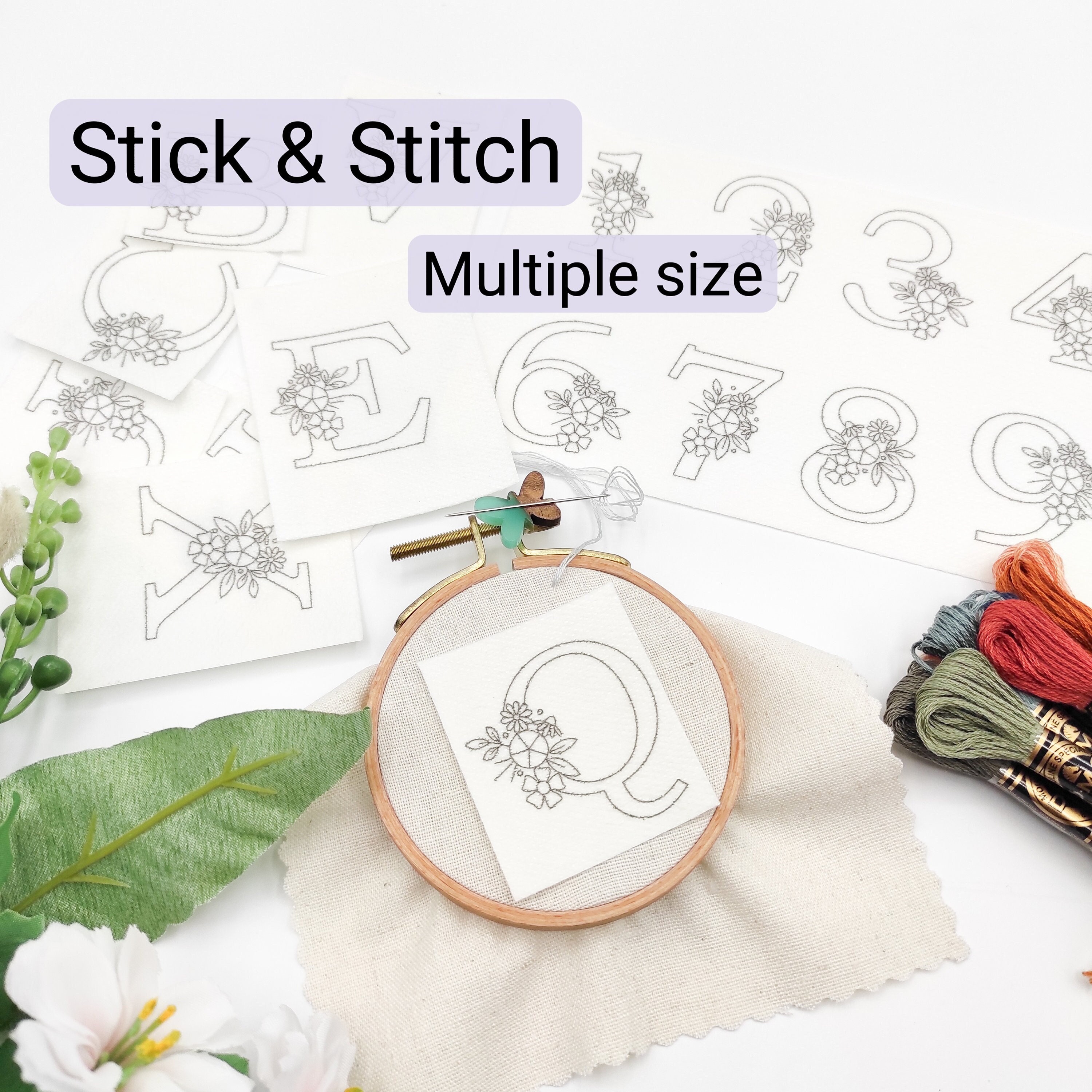 Autumn Stick & Stitch Patches, Fall flowers, leaves, pumpkins