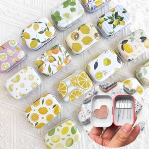 Lemon Floral Magnetic Needle Case: Modern Sewing Organizer