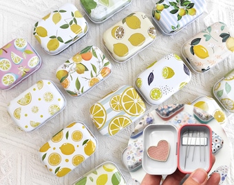 Lemon Floral Magnetic Needle Case: Modern Sewing Organizer