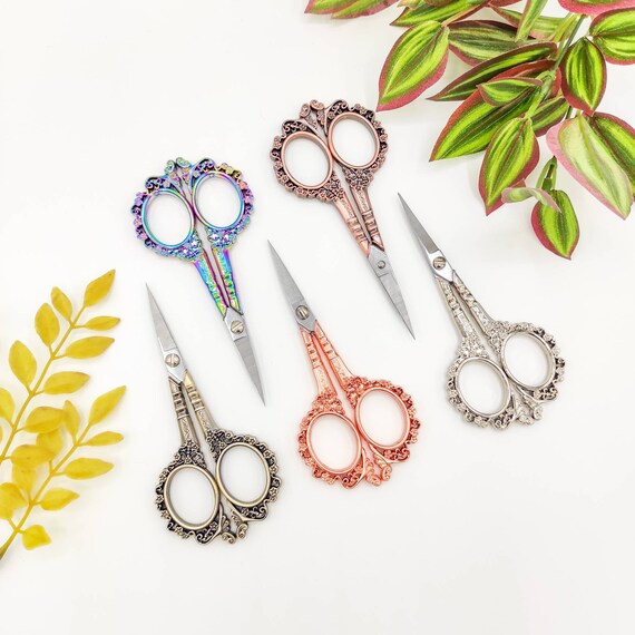  Sewing Scissors Small Scissors Stainless Steel Antique Metal  Scissors Cross Stitch Dresser Scissors For Sewing(Rose gold) : Arts, Crafts  & Sewing