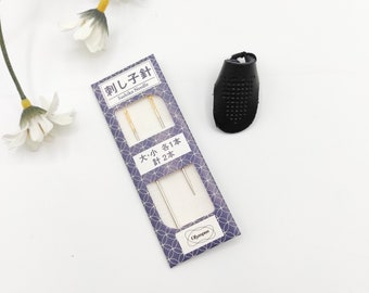Olympus Sashiko Needle Set and Leather Comfort Thimble