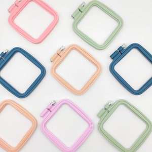 Multiple Colors of Square Plastic Hoops. Small Square hoops for embroidery/hand stitch/ cross stitch image 2