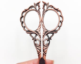 Ornate Embroidery Scissors: Vintage Style Steel Craft Scissors