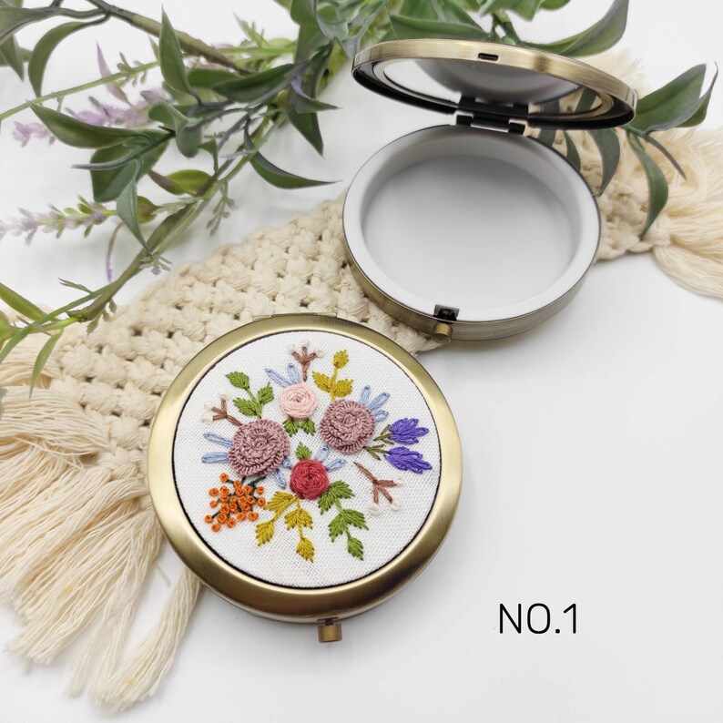 Elegant Handmade Embroidered Pill Box Floral Embroidery Etsy