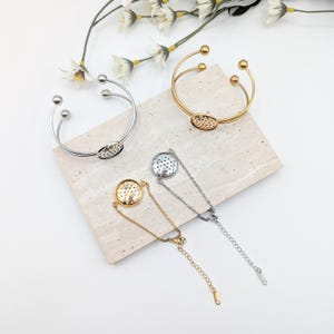 Stainless Steel Embroidery Bracelet Base Kit: DIY Cross Stitch Pendant