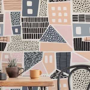 Colourful Homes Peel and Stick Wallpaper Custom Bedroom Decor Traditional Prepasted Wall Decor Abstract Design Personalized Size Colour #207