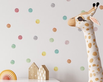 Rainbow Mix Watercolour Dots Wall Decal, Wall Decals for kids, wall decal nursery,Nursery Room Decor, Kids wall decor, children room #DPP104