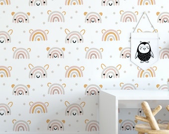 Rainbow Wallpaper, Peel and Stick Removable Repositionable, Traditional or Prepasted Wallpaper Mural — Moose Accents #183