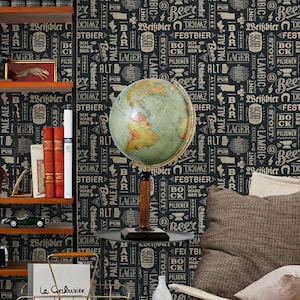 Pub Style Wallpaper, Peel and Stick Removable Repositionable, Traditional or Prepasted Wallpaper Mural — Moose Accents #209