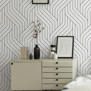 Abstract Braids Peel and Stick Wallpaper Modern Bedroom Wall Decor Traditional Prepasted Geometric Wall Mural Custom Size Color #018