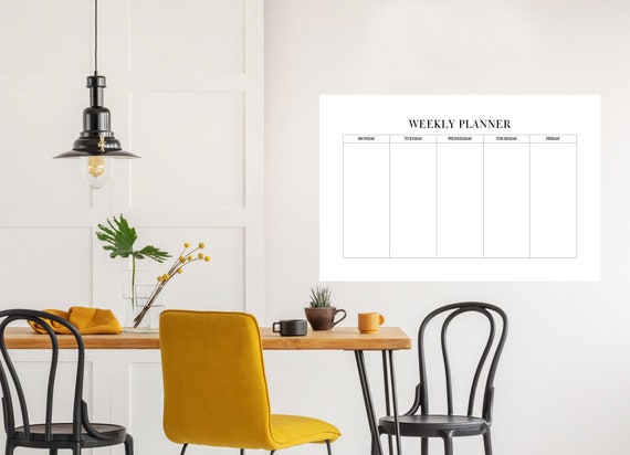 MCCORL 42×28cm Whiteboard Wall Weekly Planner, Self Adhesive  Stick On Any Smooth Surface Family Planning Board Dry Wipe Planner Memo Board Monday To Sunday