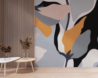Abstract Organic Shapes Wallpaper Peel and Stick or Traditional Wall Decor