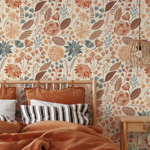 Vibrant Floral Wallpaper, Peel and Stick Removable Repositionable, Traditional or Prepasted Wallpaper Mural — Moose Accents