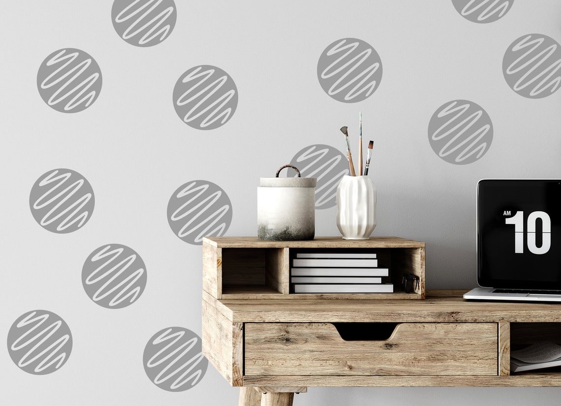 Round Wall Decals ZigZag Decal Set Removable Wall Decals Etsy