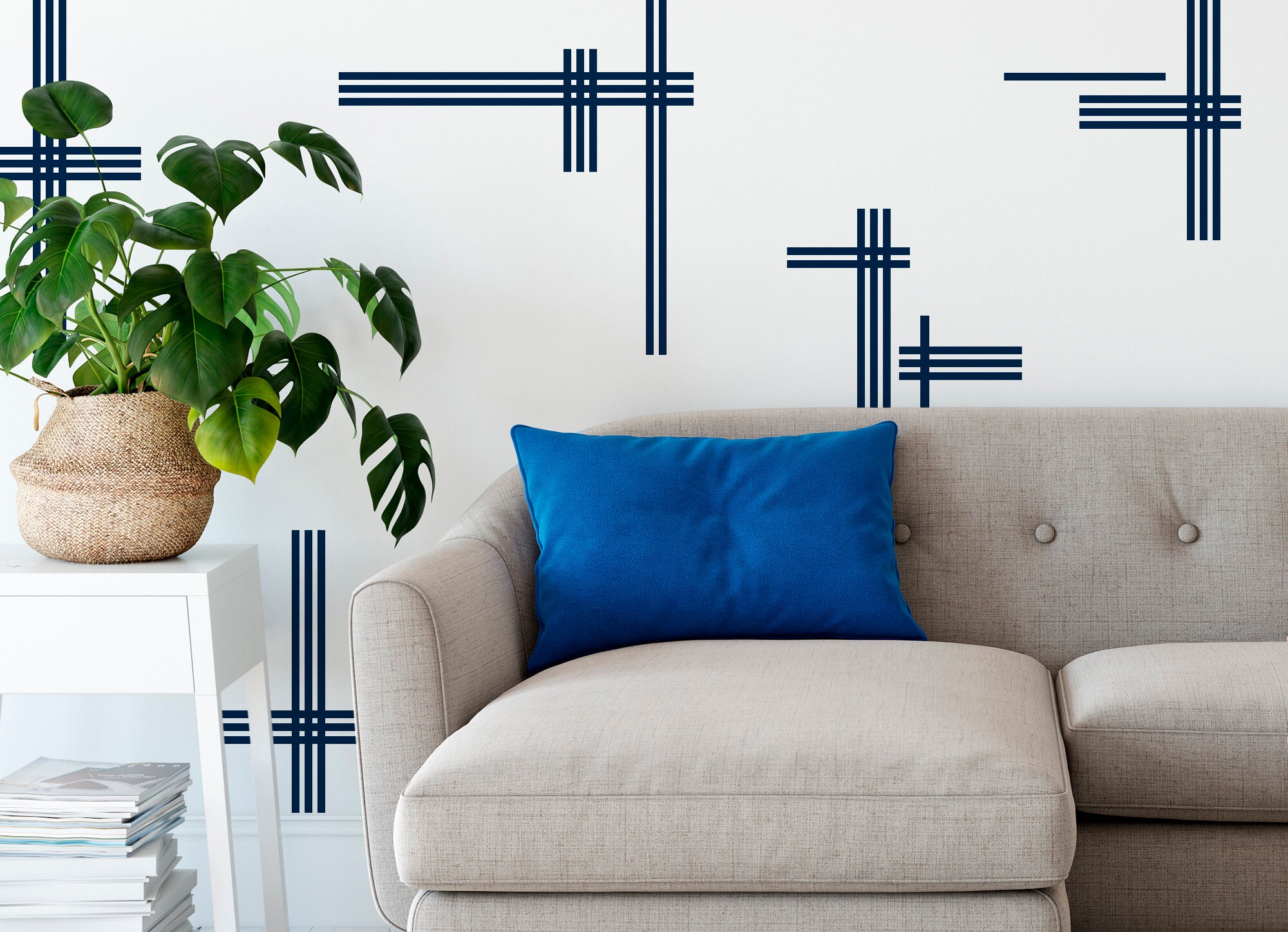 Lines Wall Decals Sleek Line Decal Set Kids Room Long Etsy