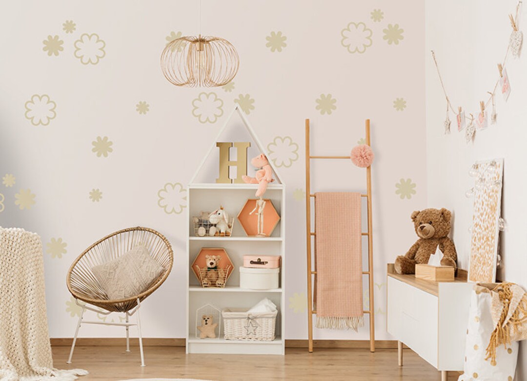 Flower Wall Decals - Daisy Floral Decal Set, Home Wall Sticker, Nature ...