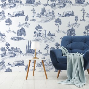 European Countryside Wallpaper, Peel and Stick Removable Repositionable, Traditional or Prepasted Wallpaper Mural — Moose Accents