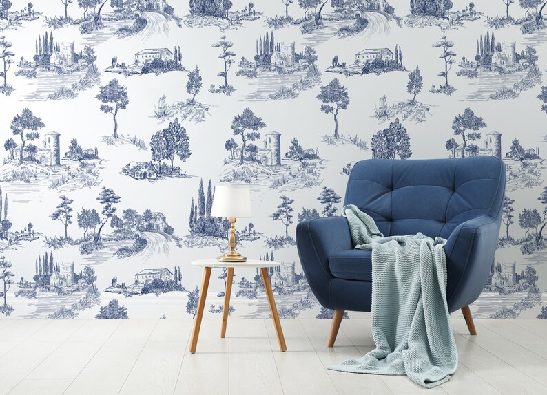 European Countryside Wallpaper, Peel and Stick Removable Repositionable, Traditional or Prepasted Wallpaper Mural — Moose Accents