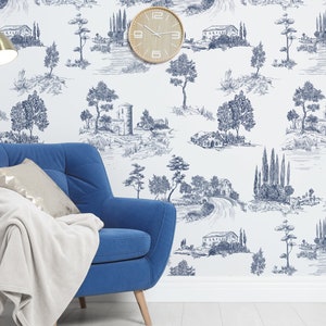 European Countryside Wallpaper, Peel and Stick Removable Repositionable, Traditional or Prepasted Wallpaper Mural — Moose Accents