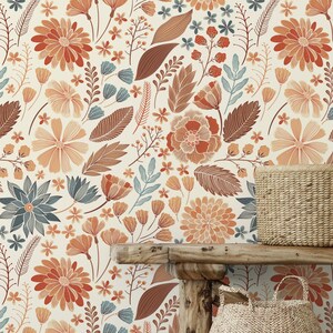 Vibrant Floral Wallpaper, Peel and Stick Removable Repositionable, Traditional or Prepasted Wallpaper Mural — Moose Accents