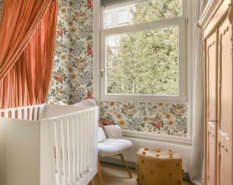 Vintage Garden Floral Peel and Stick or Traditional Wallpaper