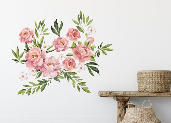 Floral Garden Wall Decals, Floral Decals for Walls, Decal Stickers