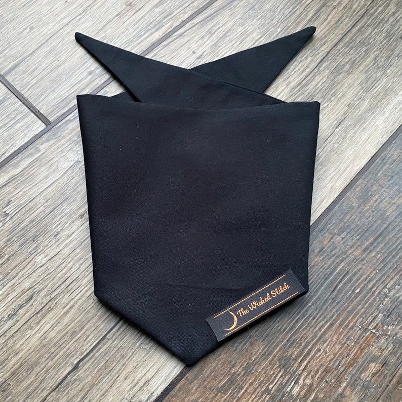 Plain black dog bandana / pet bandana / puppy bandana / custom Etsy