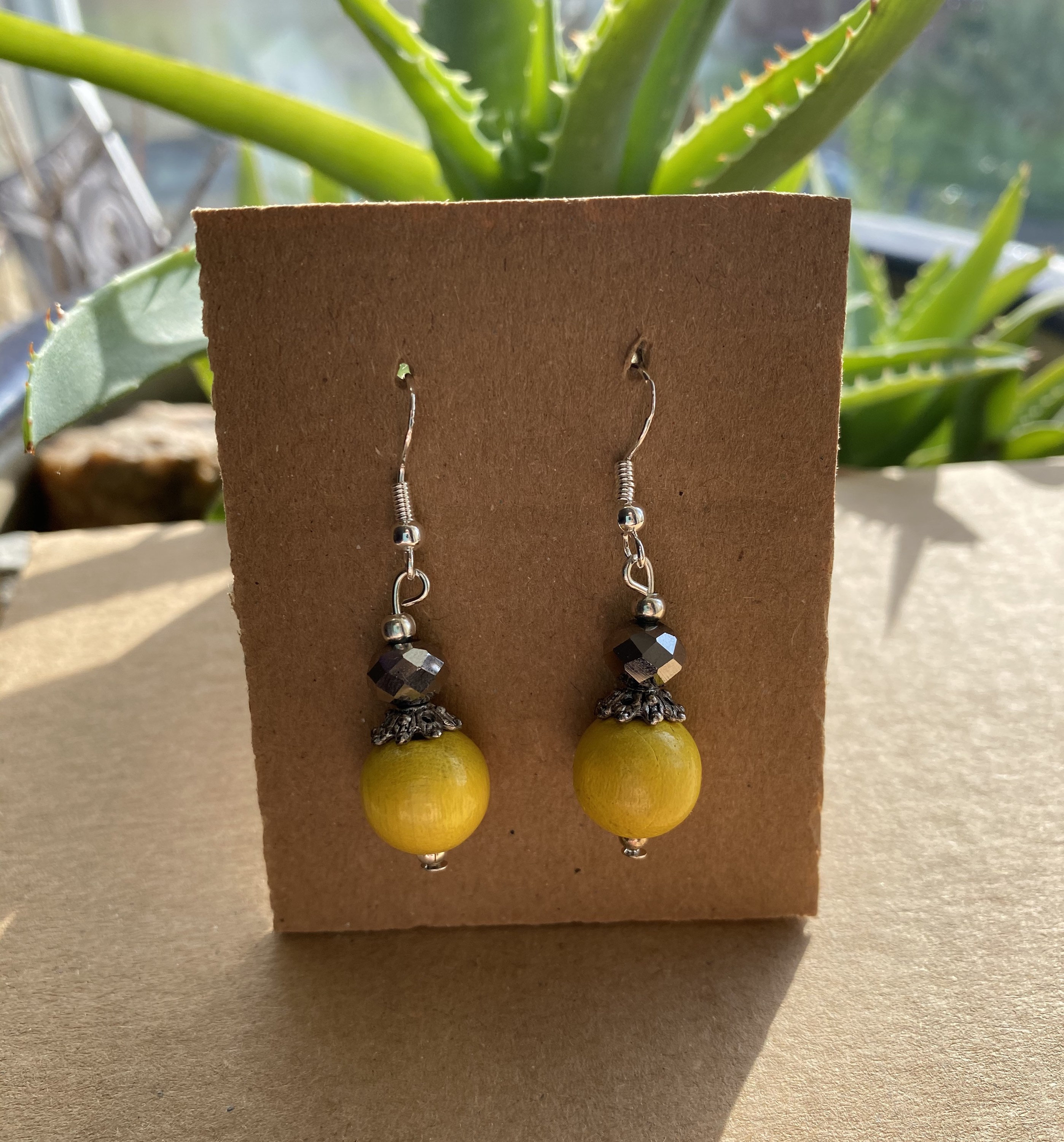 Yellow silver earrings online