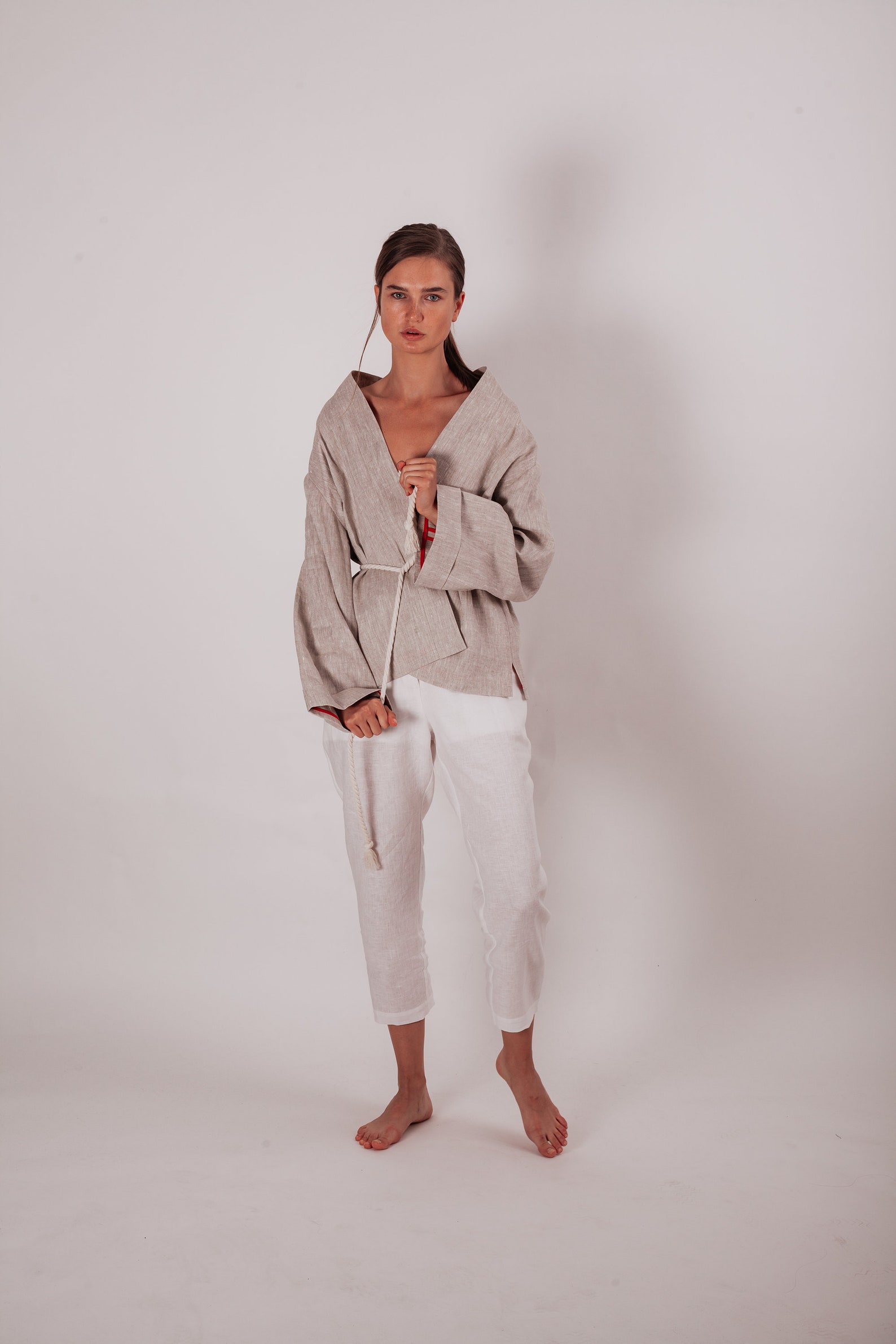 Grey short linen jacket / Linen jacket women /Linen Etsy