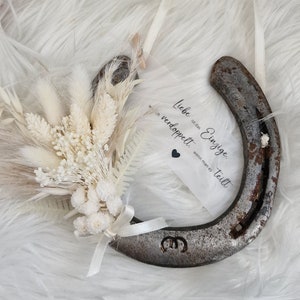 Horseshoe with dried flowers lucky charm wedding