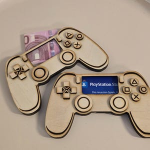 Holz Controller Geldgeschenk für Zocker Spielekonsole Gutschein