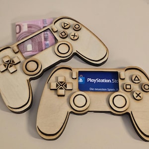 Holz Controller Geldgeschenk für Zocker Spielekonsole Gutschein
