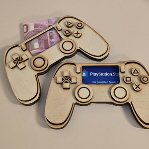 Holz Controller Geldgeschenk für Zocker Spielekonsole Gutschein