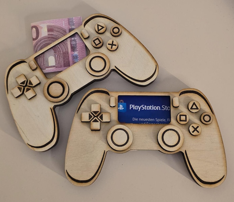 Holz Controller Geldgeschenk für Zocker Spielekonsole Gutschein