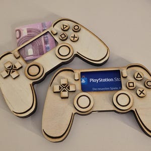 Holz Controller Geldgeschenk für Zocker Spielekonsole Gutschein