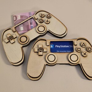 Holz Controller Geldgeschenk für Zocker Spielekonsole Gutschein