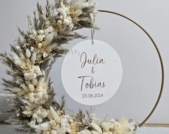 Dried flower wreath standing ring cream beige "Model Nele" dried flowers