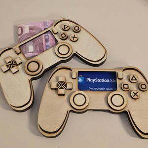 Holz Controller Geldgeschenk für Zocker Spielekonsole Gutschein