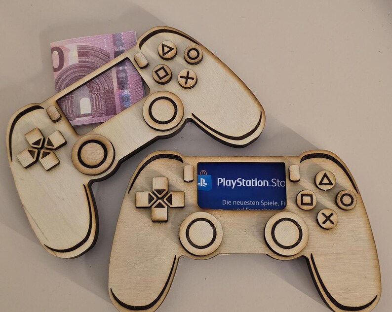Holz Controller Geldgeschenk für Zocker Spielekonsole Gutschein