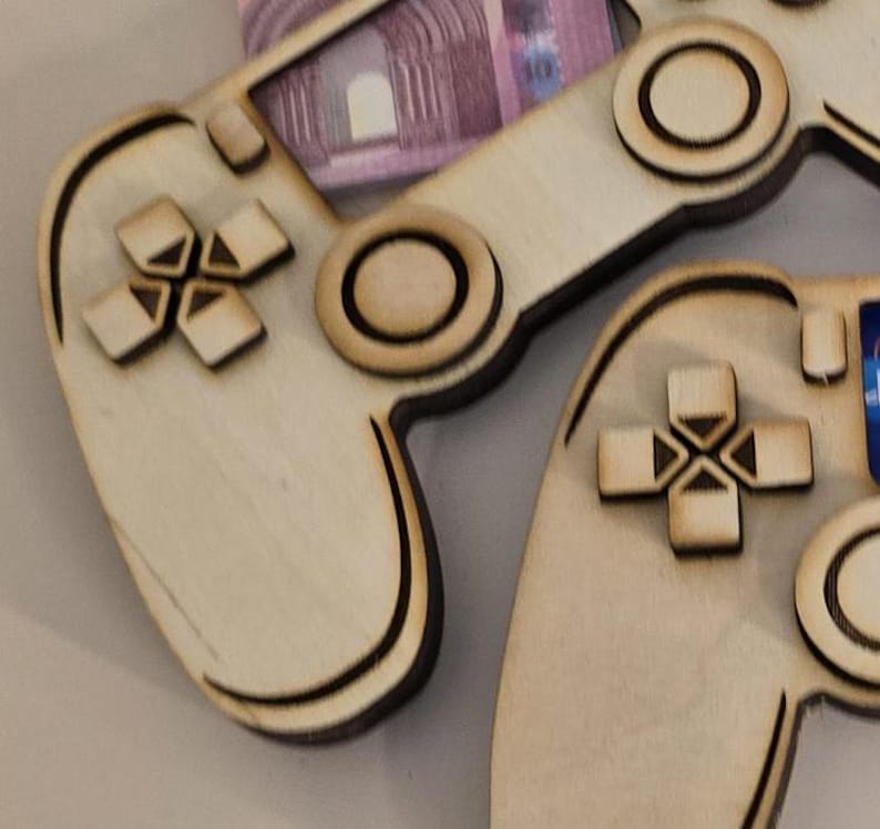 Holz Controller Geldgeschenk für Zocker Spielekonsole Gutschein