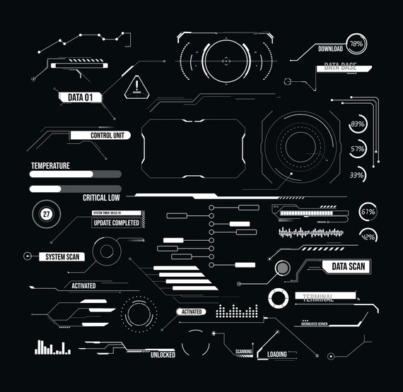 50 Callout Infographic HUD Digital Tech Data User Interface Etsy