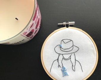 Lulu/ Woman Embroidery/ Hand Embroidery Wall Art/ Hoop Art/ Home Decor/ Wall Hanging/ Stitched Embroidery Co