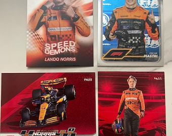 Paquete de 2 cartas coleccionables misteriosas de Fórmula 1/Elige un piloto/Lando Norris, Max Verstappen, Lewis Hamilton, Charles Leclerc