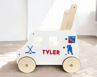 Hockey Walker: NY Rangers, personalisiertes Geschenk für 1.Geburtstag, Laufwagen für Kleinkinder
