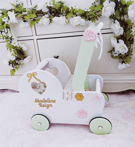 Wooden Doll Stroller Doll Carriage Toddler Walker 1st Etsy UK